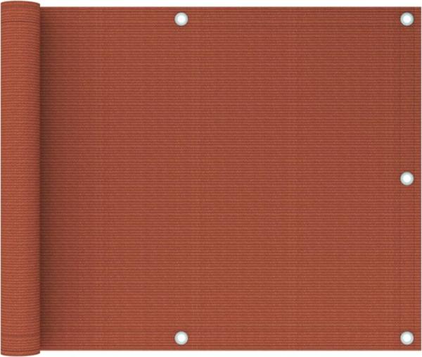 vidaXL Balkon-Sichtschutz Terracotta-Rot 75x500 cm HDPE