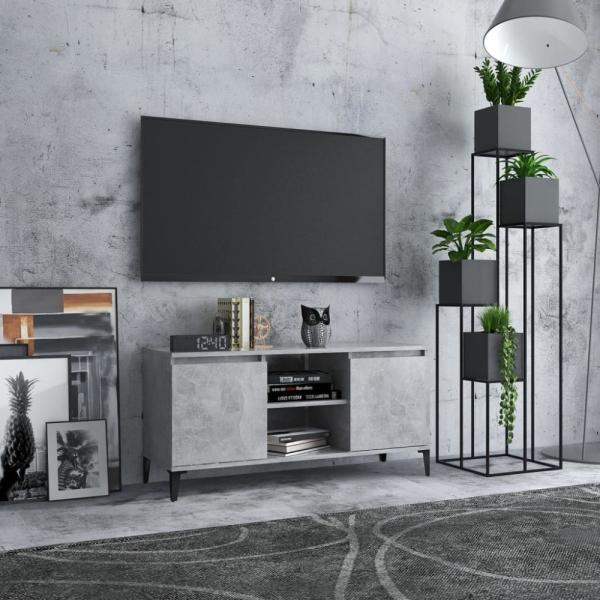 vidaXL TV-Schrank mit Metallbeinen Betongrau 103,5x35x50 cm