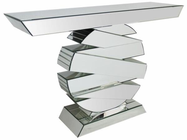 Konsolentisch 119 x 35,5 cm MDF mit Spiegelglas im futuristischen Design
