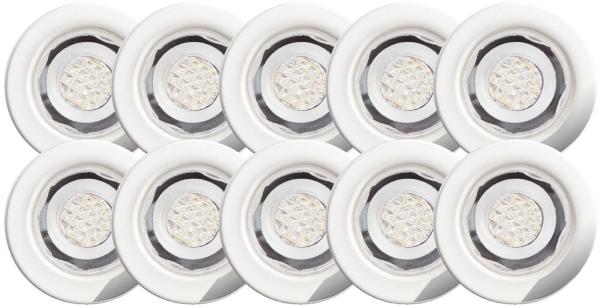 BRILLIANT Lampe Cosa 15 LED Einbauleuchtenset 10 Stück edelstahl/warmweiß | | IP-Schutzart: 44 - spritzwassergeschützt