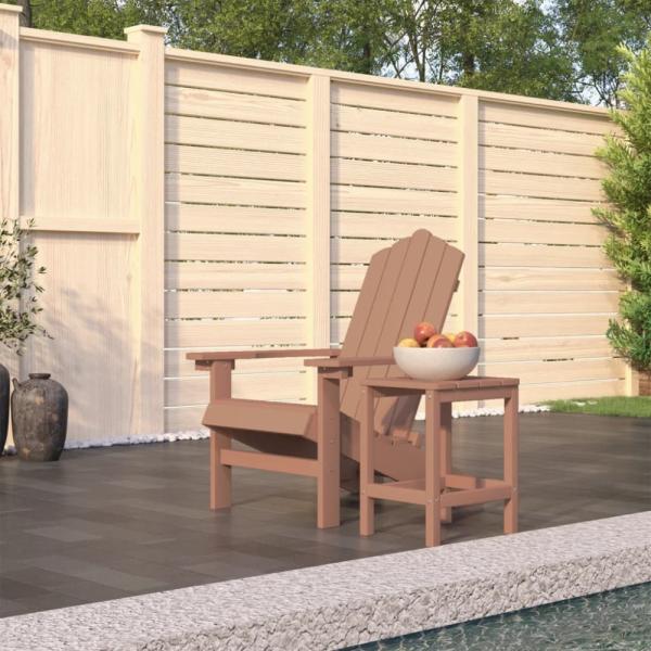 vidaXL Adirondack-Gartenstuhl mit Tisch HDPE Braun