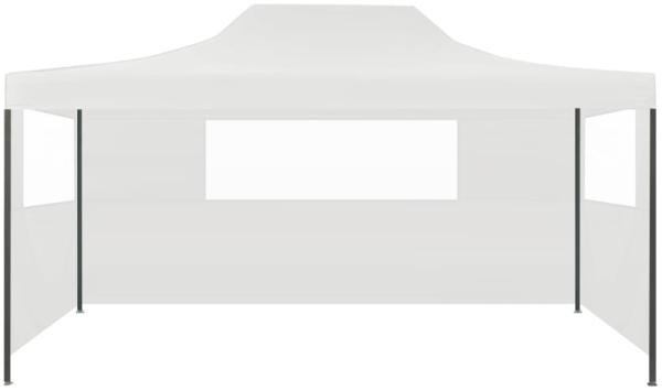 Faltbares Partyzelt mit 3 Seitenwänden 3 x 4,5 m Weiß