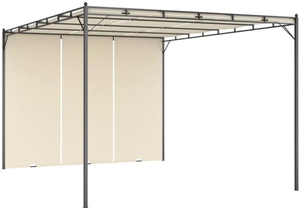 vidaXL Gartenpavillon mit Seitenvorhang 4x3x2,25 m Creme 47994