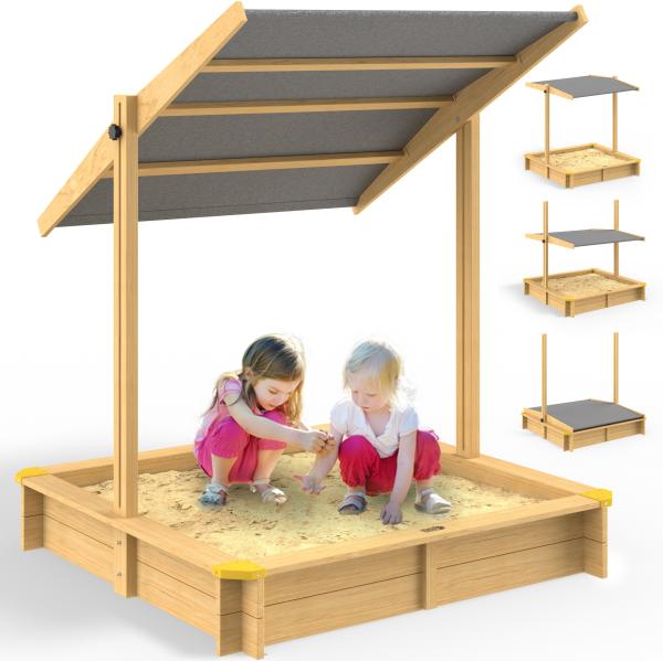 SPIELWERK® Sandkasten Fritzi Sonnendach 140x140x120cm