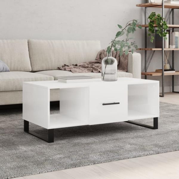 vidaXL Couchtisch Hochglanz-Weiß 102x50x40 cm Holzwerkstoff