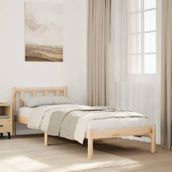 Massivholzbett Extra Lang ohne Matratze 80x210 cm Kiefernholz 852428