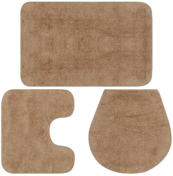 Badematten-Set 3-tlg. Stoff Beige