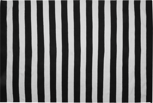 Outdoor Teppich schwarz-weiß 160 x 230 cm Streifenmuster Kurzflor TAVAS