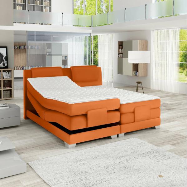 Stylefy Charis Boxspringbett Orange 180x200 cm