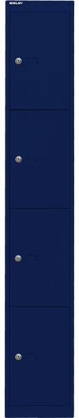 Bisley Schließfachschrank Office, 1 Abteil, 4 Fächer, T 457 mm, Farbe oxfordblau