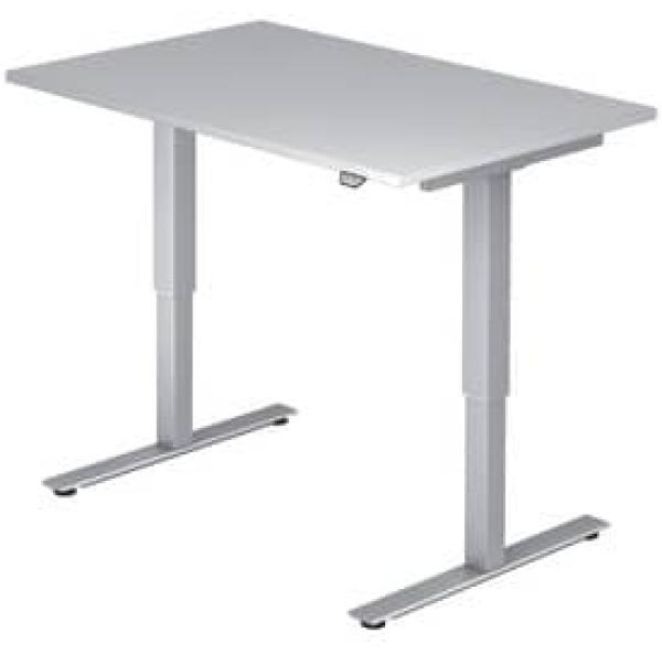 Sitz-Steh-Schreibtisch elektrisch XMST12 120x80cm Grau Gestellfarbe: Silber