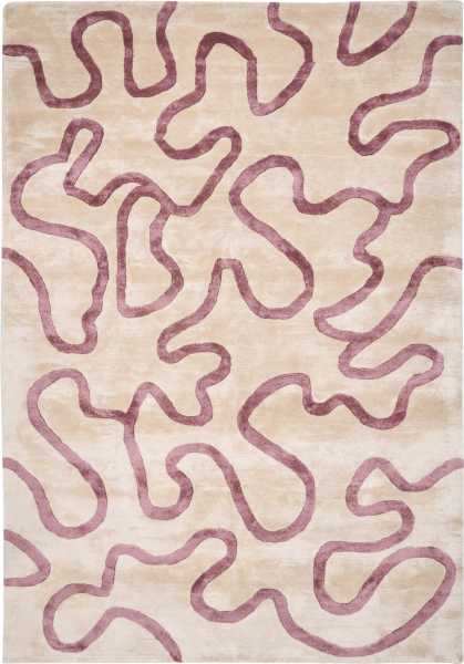 Teppich Viskose weiß rosa 160 x 200 cm abstraktes Muster Kurzflor KAPPAR