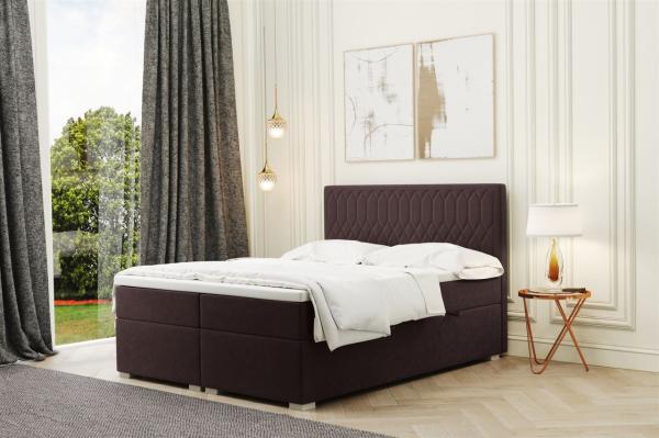 Boxspringbett Schlafzimmerbett DUSTY 120x200cm in Stoff Riviera Dunkelbraun