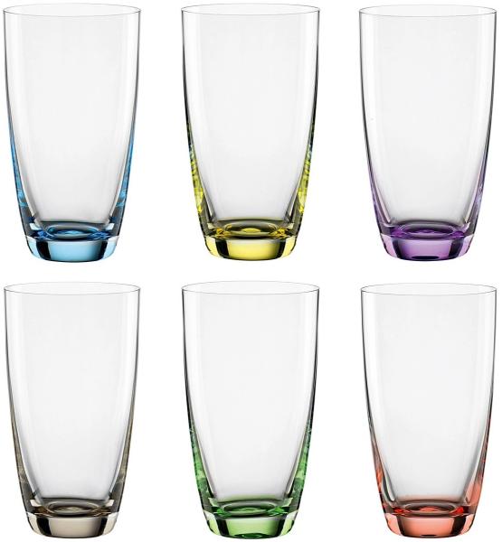 BOHEMIA CRISTAL Longdrinkbecher Viva Colori 6er Set