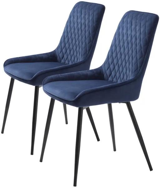 2x Milton Esszimmerstuhl Küchenstuhl Stuhl Set Samt Polsterstuhl Esszimmer