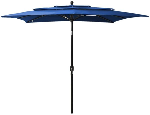 vidaXL Sonnenschirm mit Aluminium-Mast 3-lagig Azurblau 2,5x2,5 m