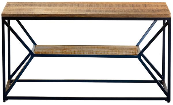 GILDE Sideboard, "Piatta", Mangoholz, naturfarben, schwarz, , L. 90 cm, B. 45 cm, H. 48 cm 42214