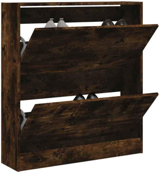 vidaXL Schuhschrank Räuchereiche 80x21x87,5 cm Holzwerkstoff