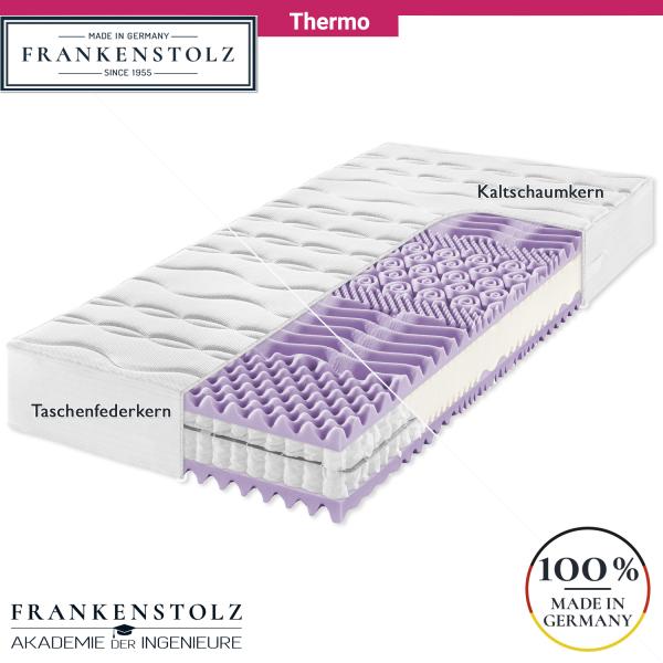 Frankenstolz Thermo Matratze perfekt für Frierer 140x200 cm, H5, Taschenfedern