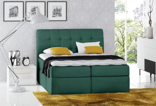 Stylefy 'Bagira' Boxspringbett Velours Grün 180 x 200 cm Bild 1