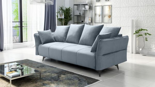 Schlafsofa Sofa 3-Sitzer SADIE Stoff Element Grau