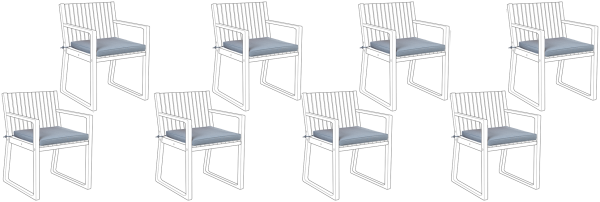 Sitzkissen für Stuhl SASSARI 8er Set blau 46 x 46 x 5 cm