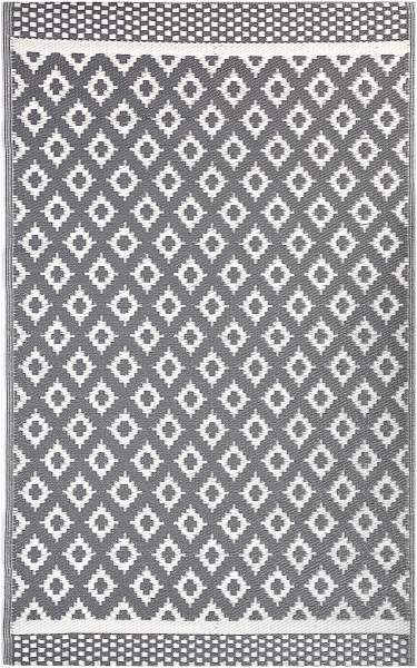 Outdoor Teppich grau 120 x 180 cm geometrisches Muster THANE