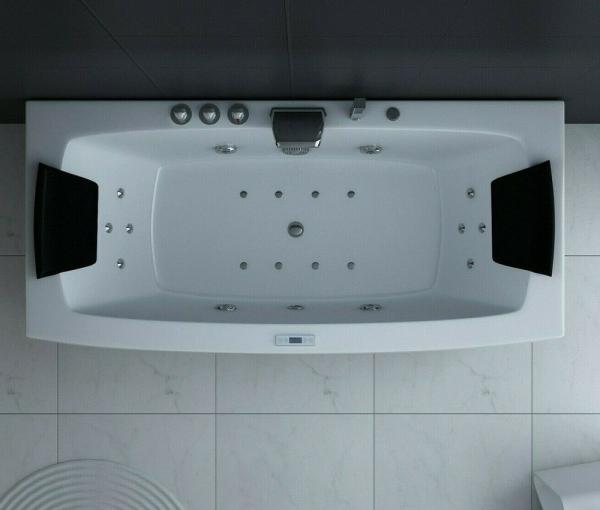 Luxus LED Whirlpool Badewanne SET 160x80cm +Heizung +Hydrojet +Ozon +Radio 2024 d