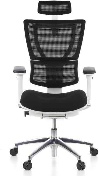 hjh OFFICE Luxus Chefsessel ERGOHUMAN SLIM Stoff Schwarz/Weiß