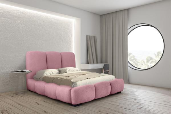 Polsterbett Doppelbett GRACIA 180x200cm Komplettset in Stoff Allora Rosa