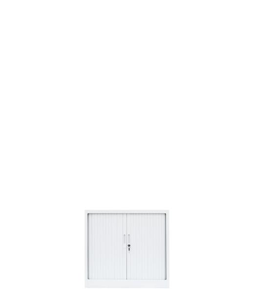 Querrollladenschrank Sideboard 80cm breit Stahl Büro Aktenschrank Rolladenschrank Weiß (HxBxT) 750 x 800 x 460 mm / 555087