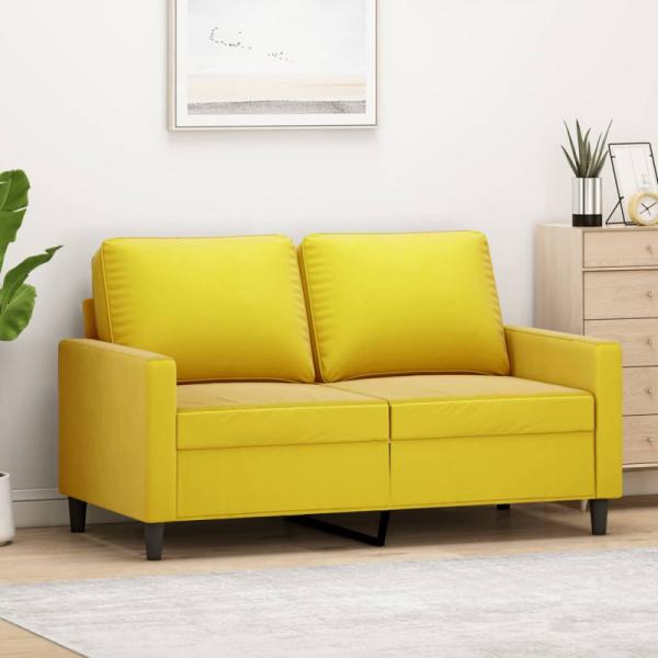 2-Sitzer-Sofa Gelb 120 cm Samt (Farbe: Gelb)