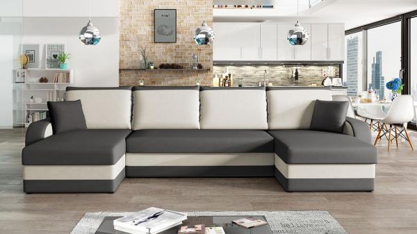 Ecksofa Kristofer U, Farbe: Alova 36 + Alova 71