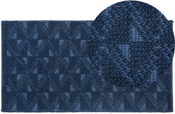 Teppich marineblau 80 x 150 cm Kurzflor SAVRAN