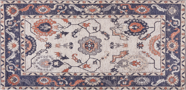 Teppich Baumwolle mehrfarbig 80 x 150 cm orientalisches Muster Kurzflor KABTA