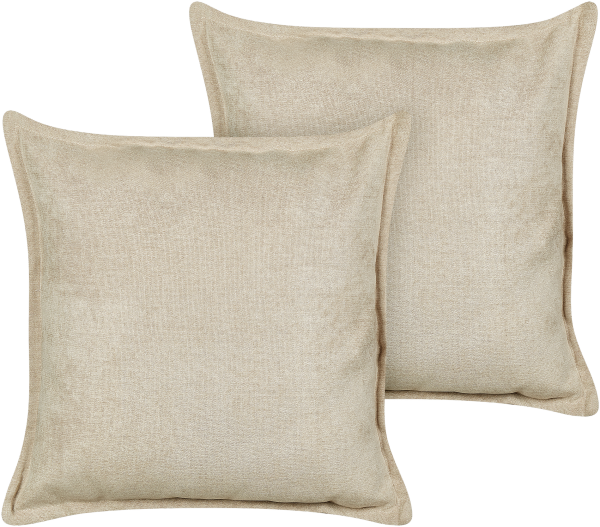 Kissen 2er Set Stickerei Beige LAPSANA 60 x 60 cm