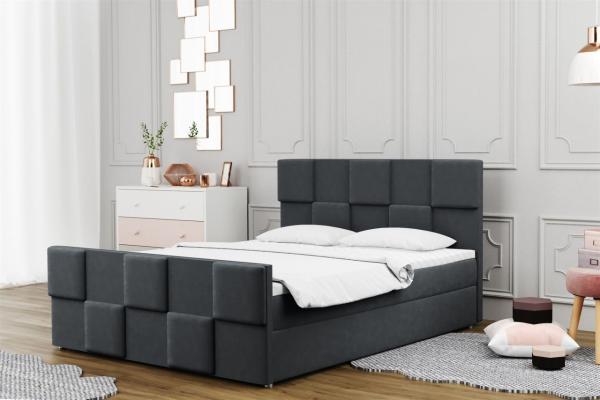 Boxspringbett Schlafzimmerbett MURILO 180x200cm in Stoff Monolith Graphit