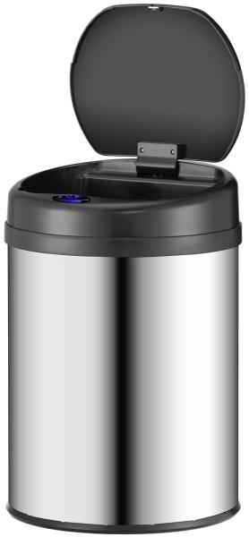 Juskys Automatik Mülleimer mit Sensor 30L - elektrischer Abfalleimer, Bewegungssensor, automatischer Deckel, wasserdicht, Klemmring, Küche - Silber