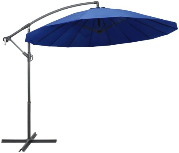 vidaXL Ampelschirm Blau 3 m Aluminium-Mast