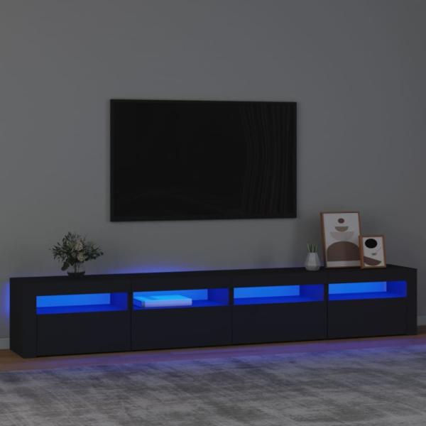 TV-Schrank mit LED-Leuchten Schwarz
