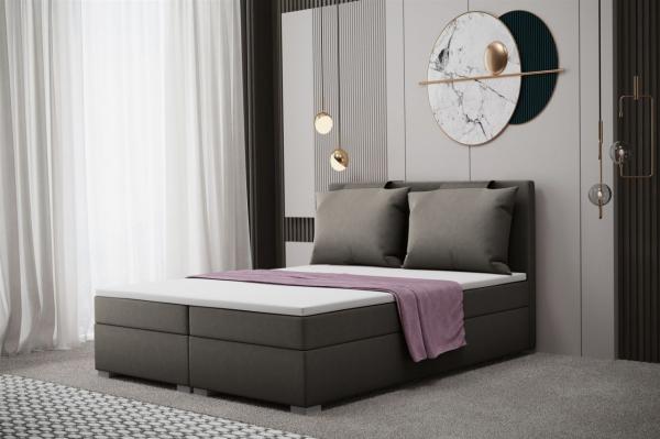 Boxspringbett Schlafzimmerbett MATRO 120x200cm in Stoff Soro Taupe