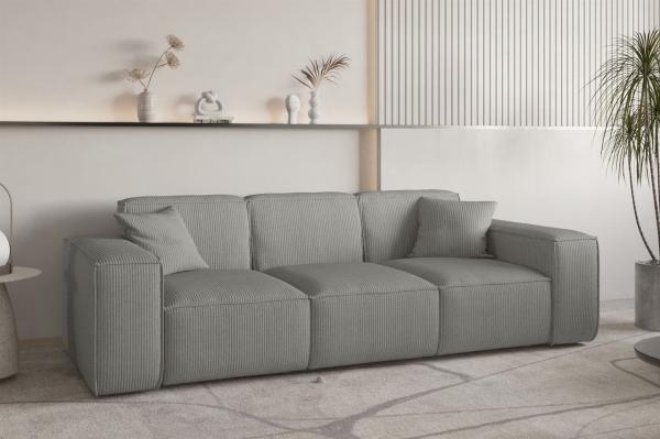 Sofa Designersofa CELES PREMIUM 3-Sitzer in Stoff Scala Grau