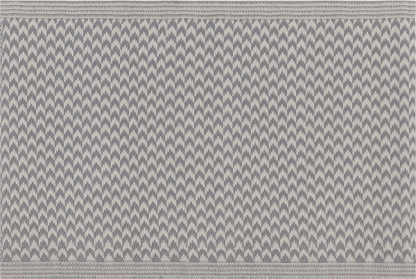 Outdoor Teppich grau 60 x 90 cm ZickZack-Muster Kurzflor MANGO