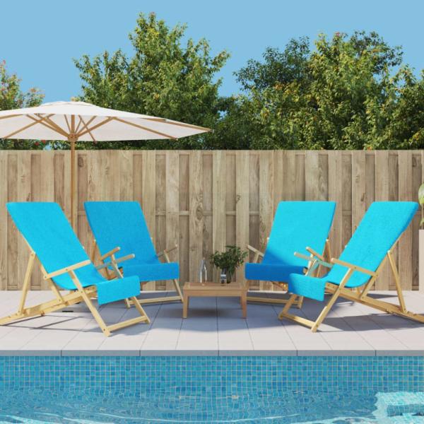 vidaXL Strandtücher 4 Stk. Türkis 60x135 cm Stoff 400 GSM