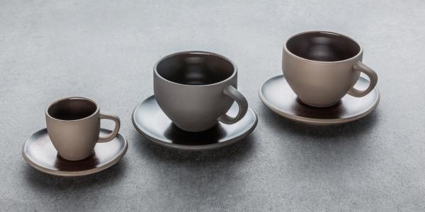 Kaffee-Obertasse Junto Slate Grey Rosenthal Kaffeetasse - Mikrowelle geeignet, Spülmaschinenfest