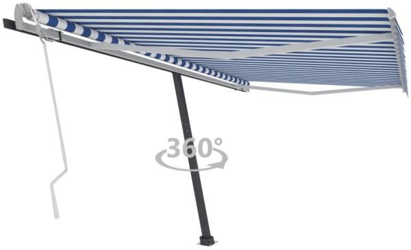 Standmarkise Einziehbar Handbetrieben 400x350 cm Blau/Weiß