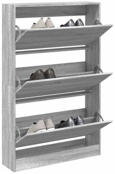 Schuhschrank Grau Sonoma 80x21x125,5 cm Holzwerkstoff