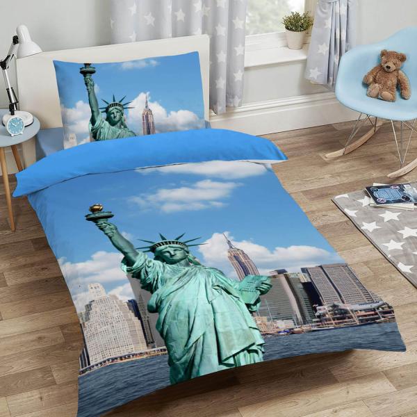 New York Bettwäsche Freiheitsstatue Digitaldruck ESPiCO Sleep and Dream 135 x 200 + 80 x 80 cm Bild 5