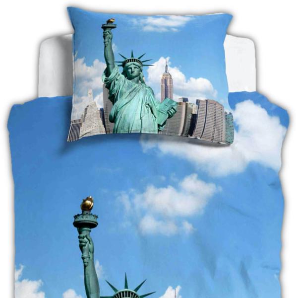 New York Bettwäsche Freiheitsstatue Digitaldruck ESPiCO Sleep and Dream 135 x 200 + 80 x 80 cm Bild 2