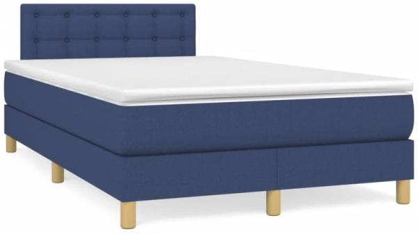 Boxspringbett mit Matratze Blau 120x190 cm Stoff (Farbe: Blau)